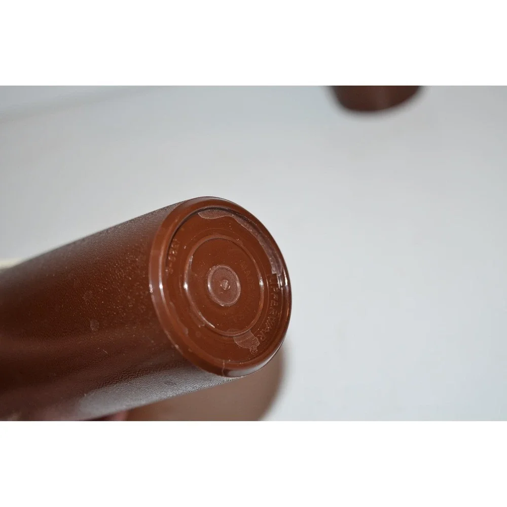 Tupperware BROWN Salt & Pepper Shakers Flip Top Seal Lid #1329 Vtg